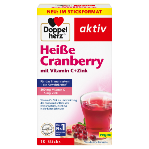 DOPPELHERZ heiße Cranberry m.Vit.C+Zink Granulat